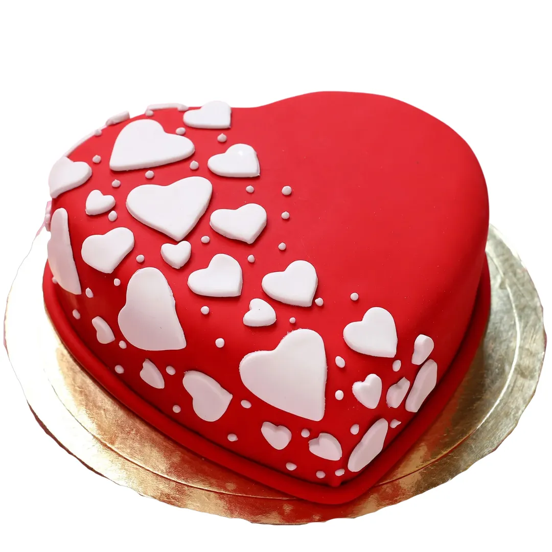 Hearts Truffle Fondant Cake for Wedding