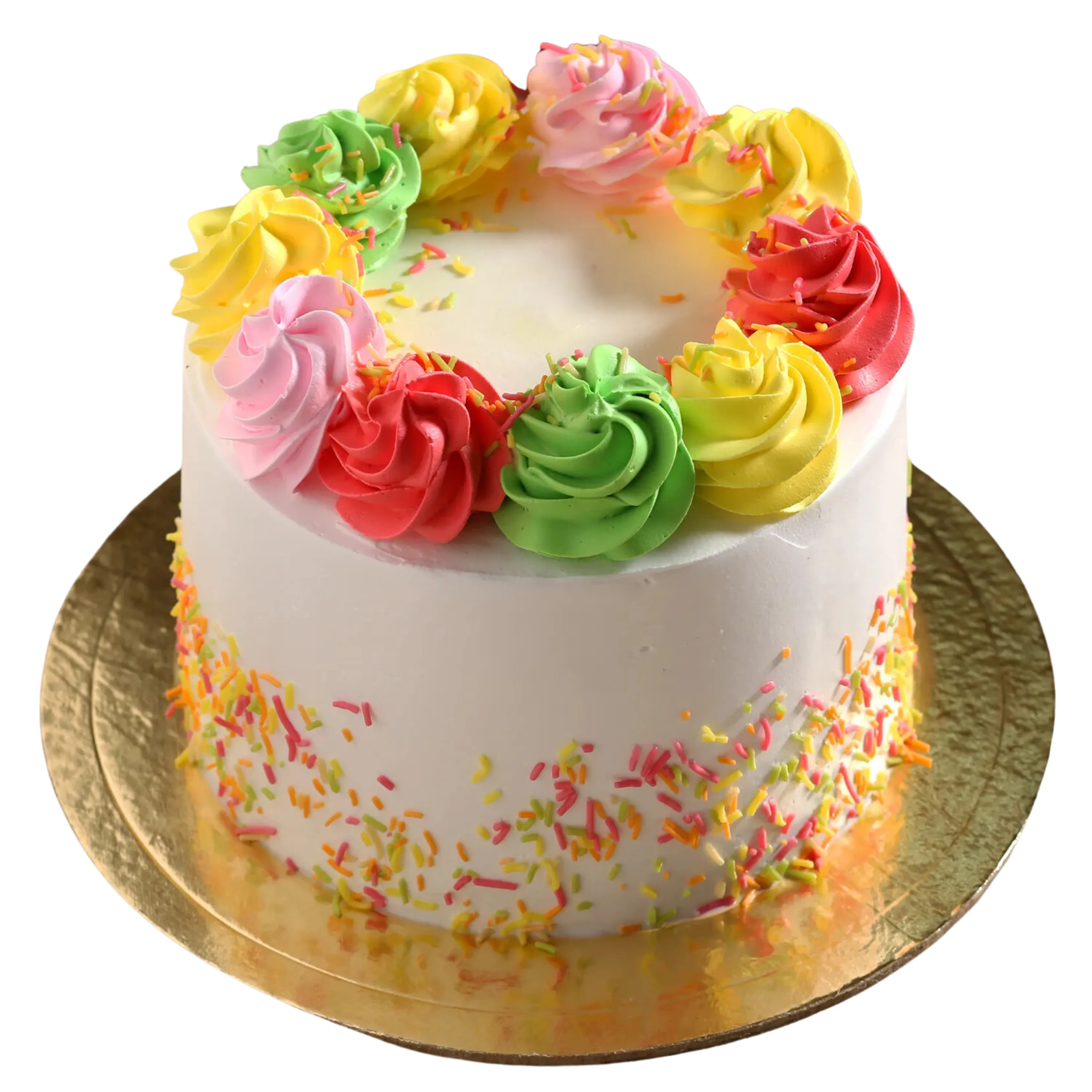 Colourful Flowers 5 Layer Vanilla Cake for Wedding