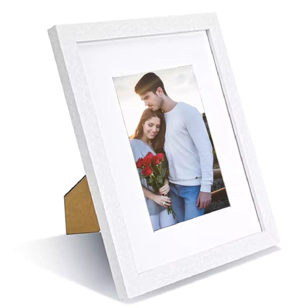 White Photo Frame with Stand
