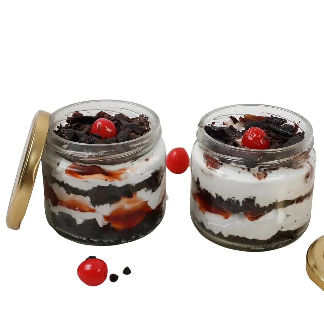 Two Black Forest Jar Cakes