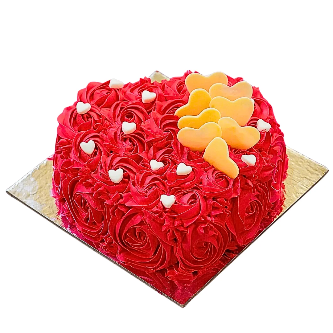 Heart Shaped Rose Cake