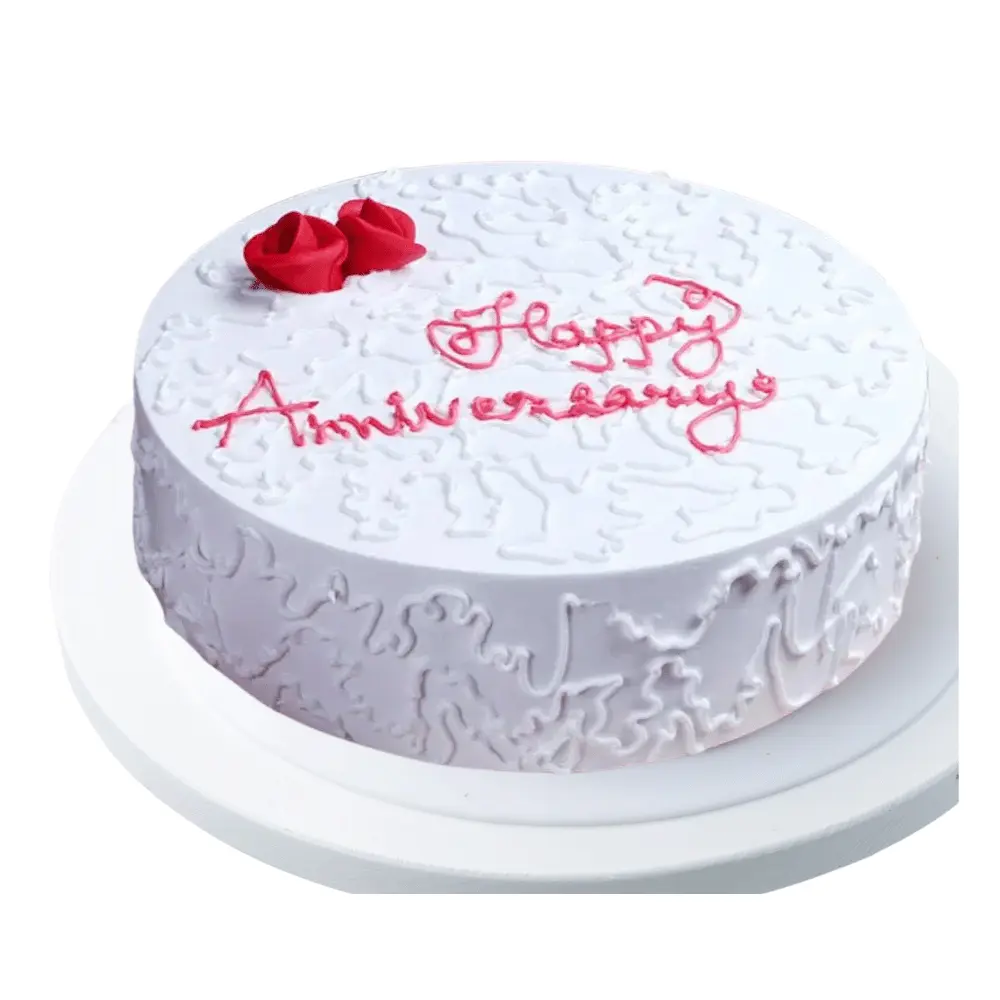 Round White Vanilla Cake - Anniversary