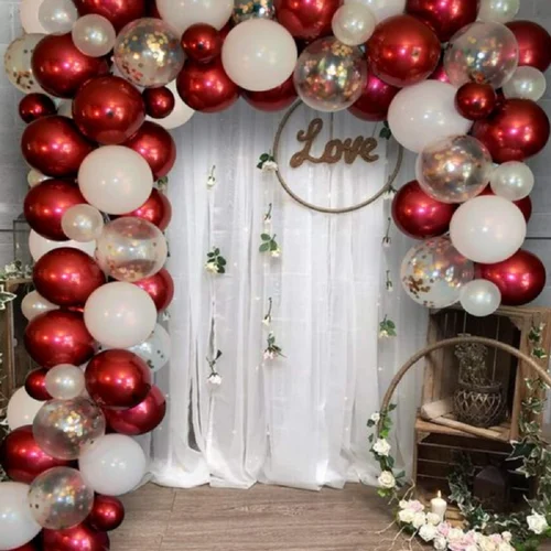 Red & White Engagement Theme Decoration