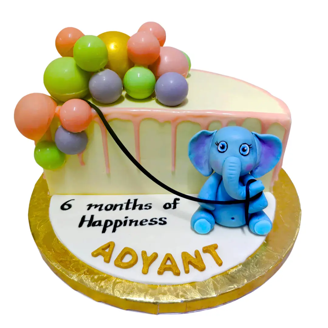 Elephant Half Birthday Cake