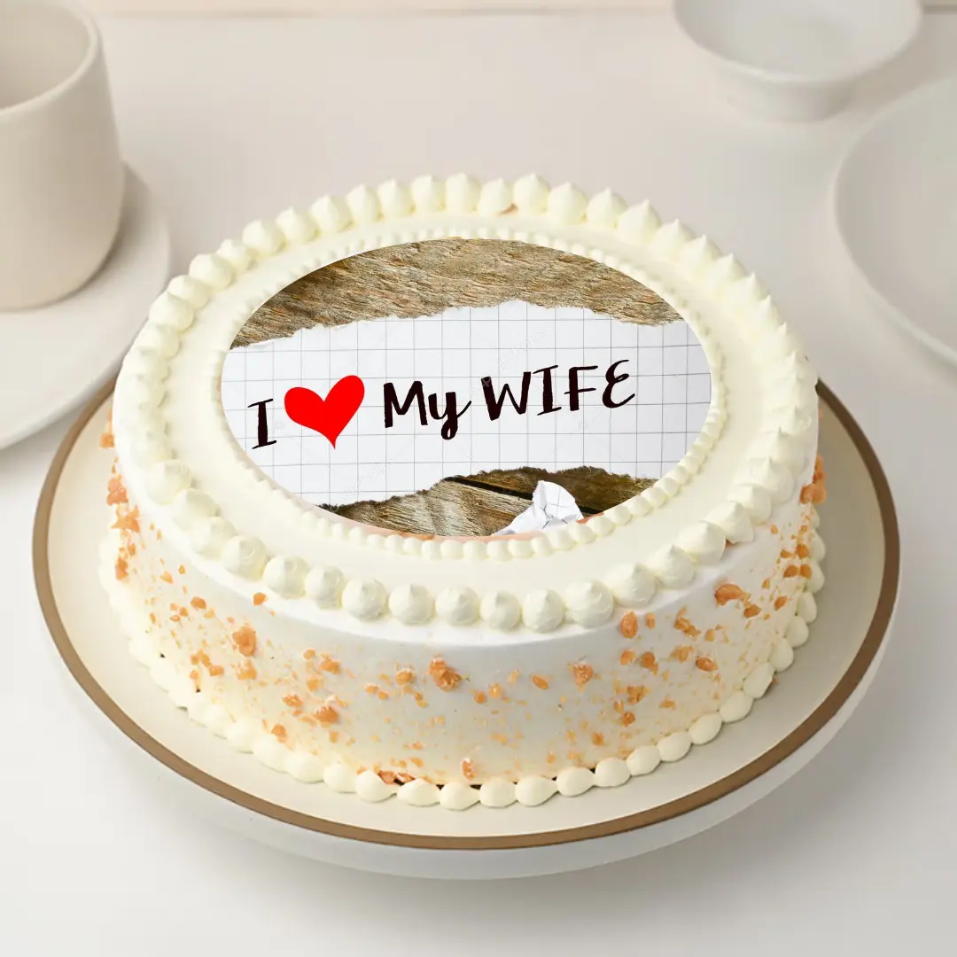 I Love My Wife Photo Cake