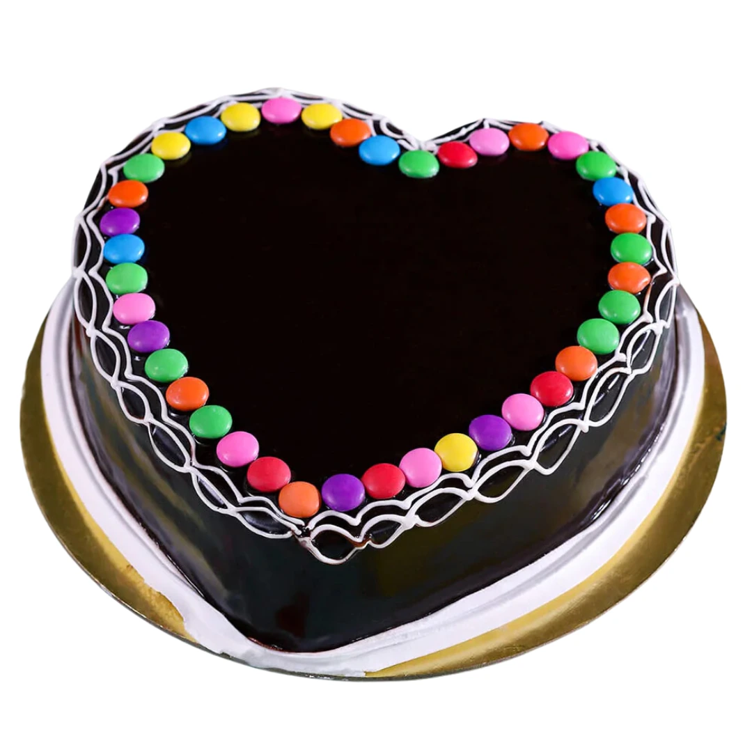 Sprinkled Gems Heart Shape Cake