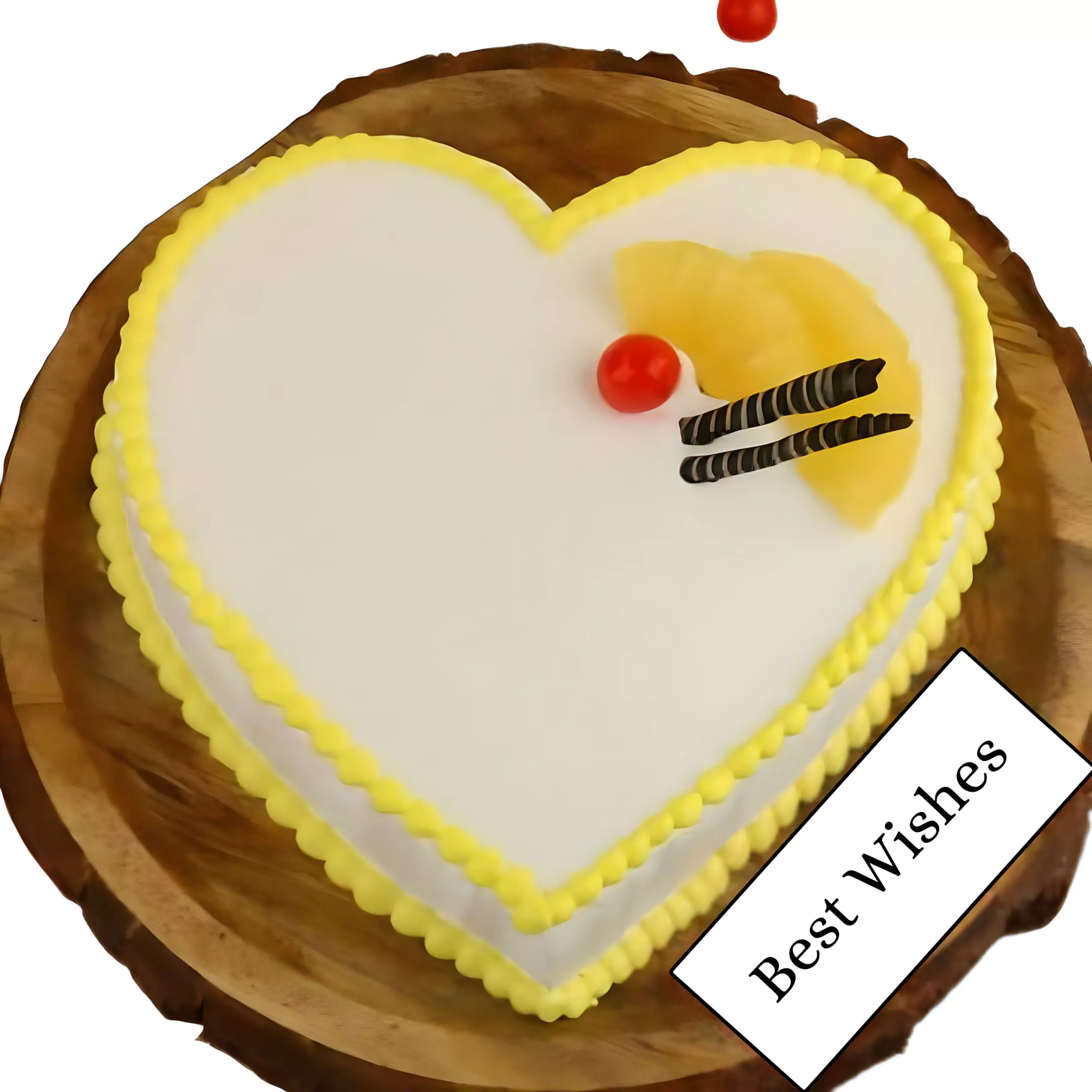 Delicious Pineapple Heart Shaped Cake