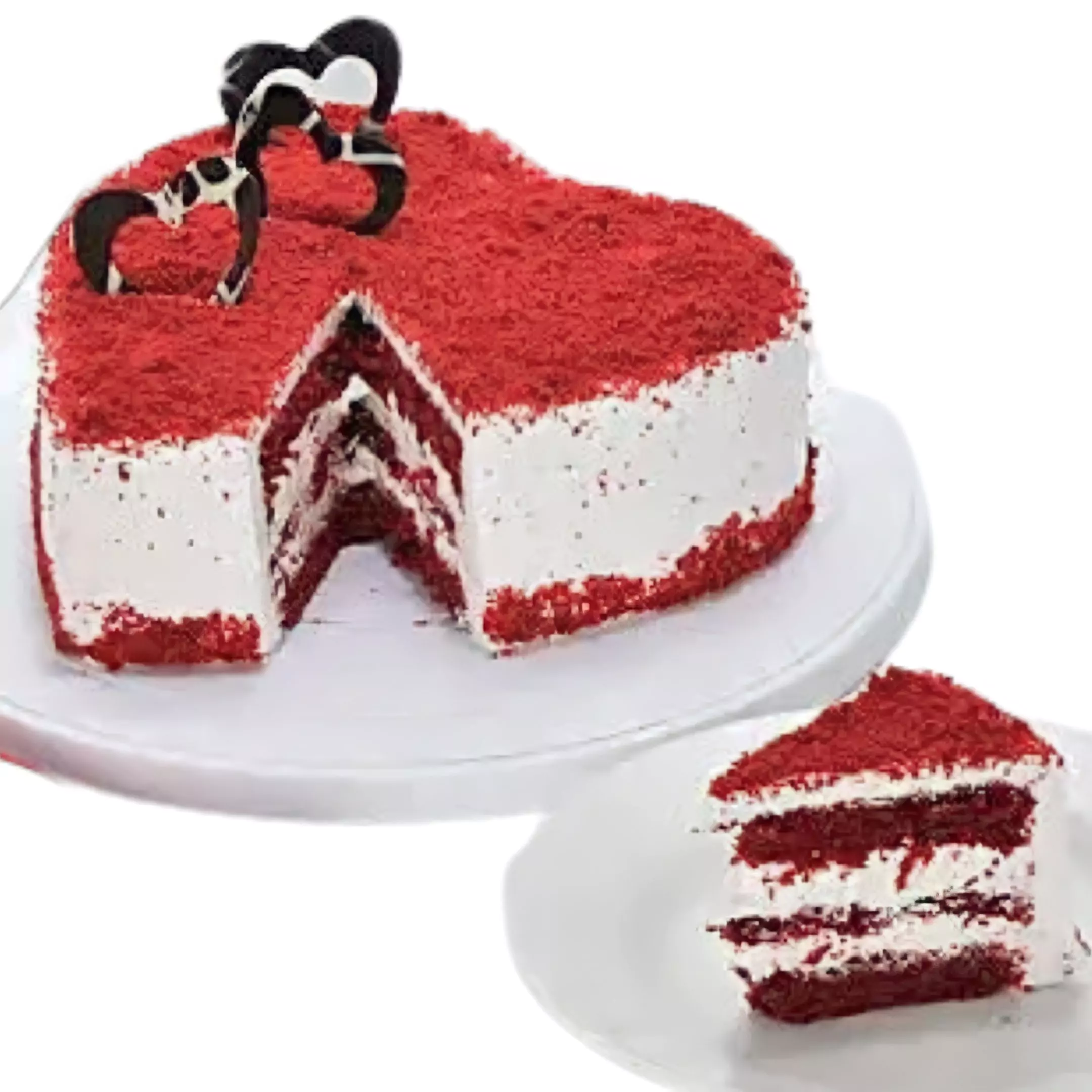 Red Velvet Heart Eggless Cake