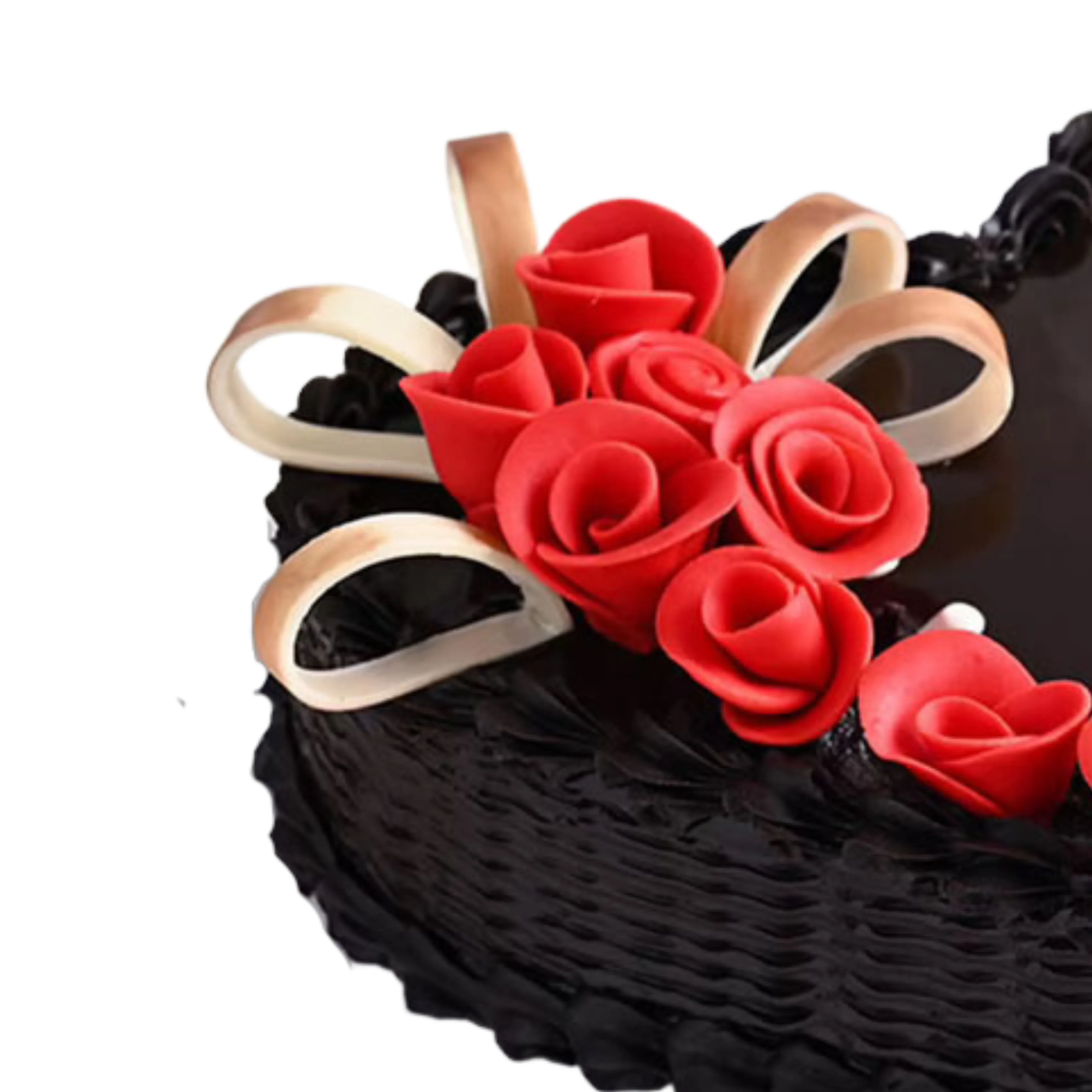 Rose Heart Chocolate Cream Cake for Wedding