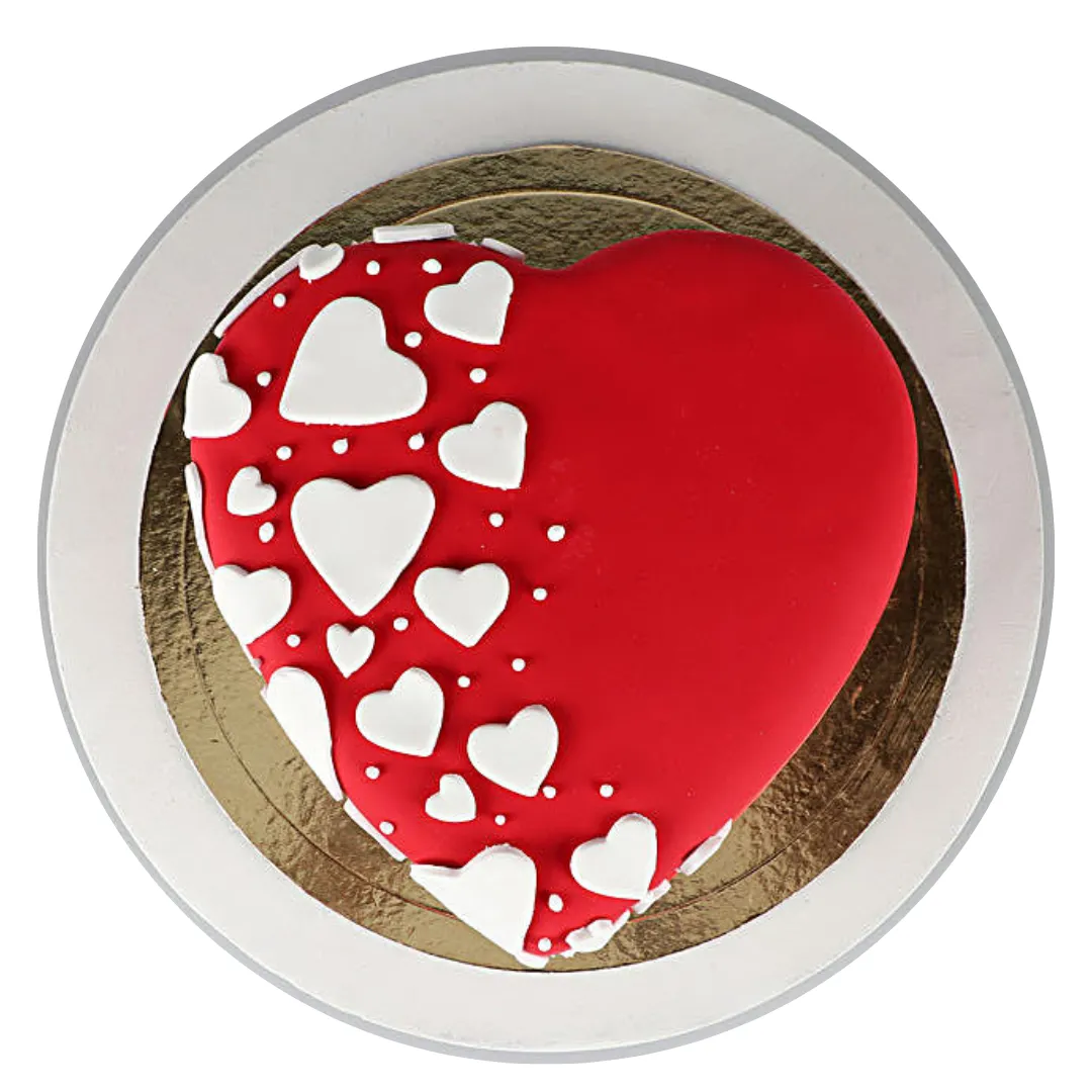 Hearts Truffle Fondant Cake for Wedding