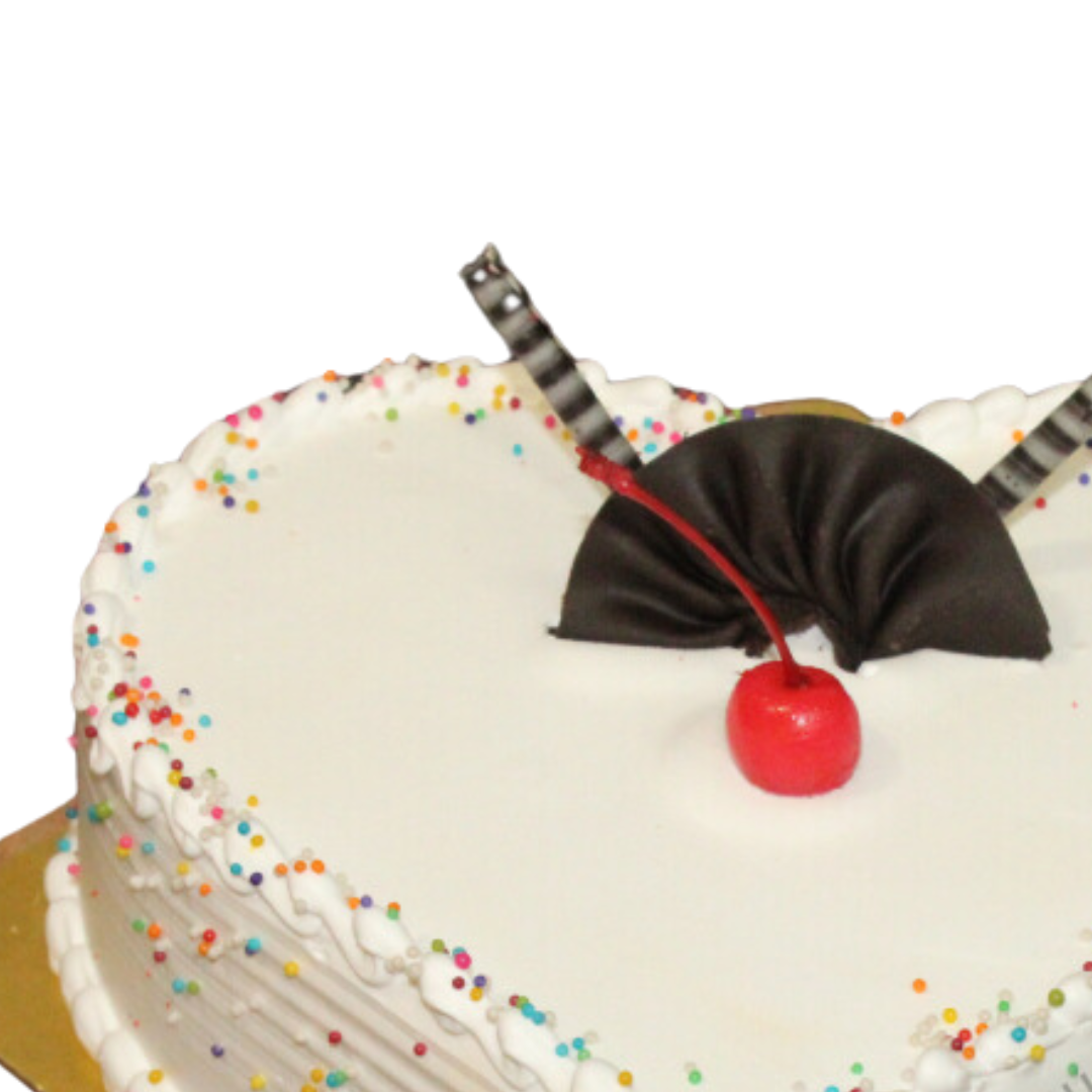 Heart Shaped Vanilla Adorable Cream Cake