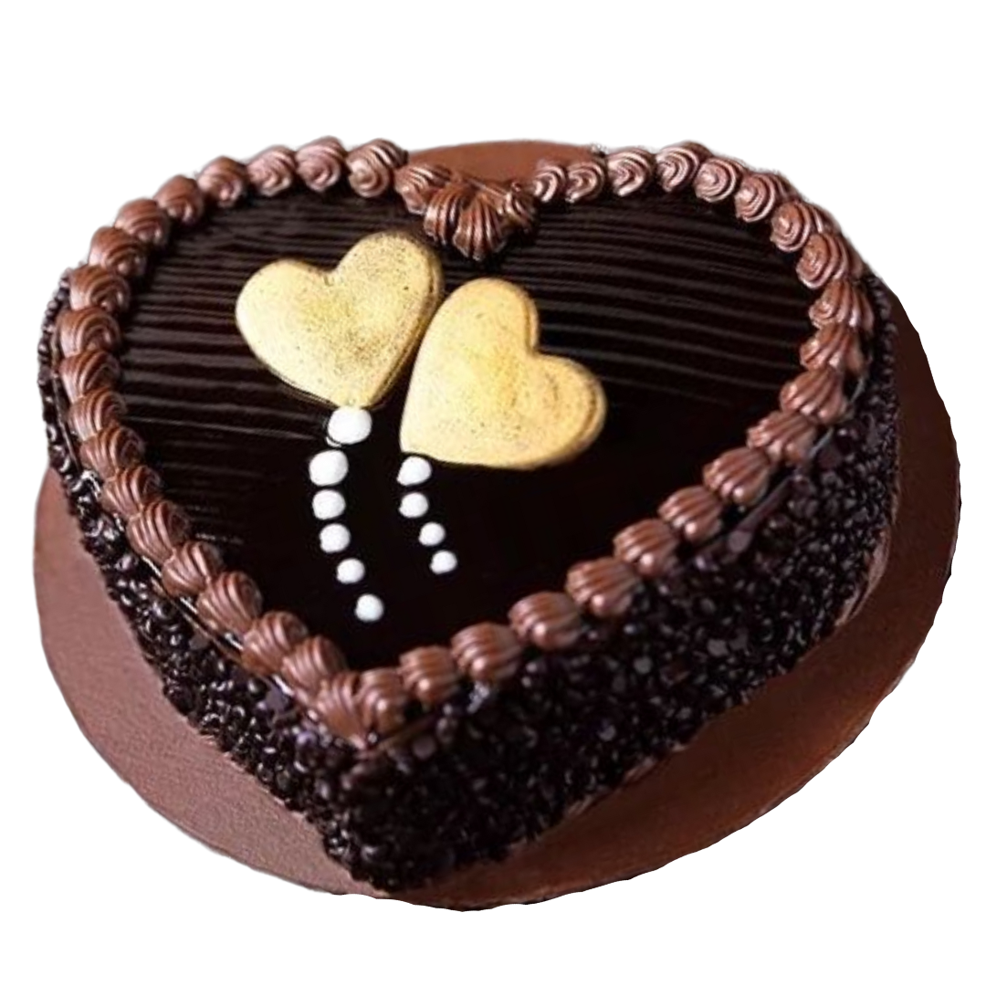 Delicious Heart Shaped Chocolate Cake for Wedding