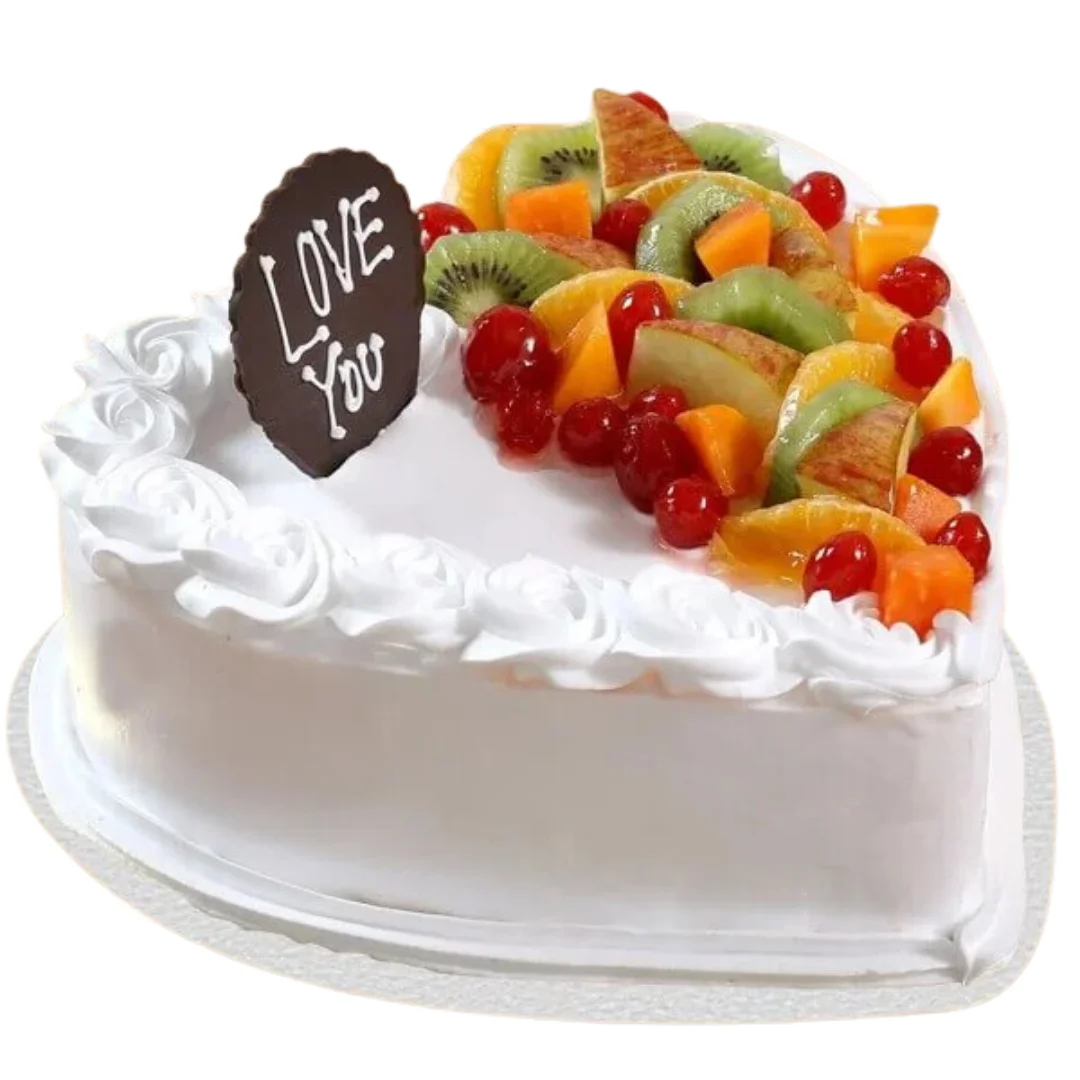 Fruit Heart Shape Cake