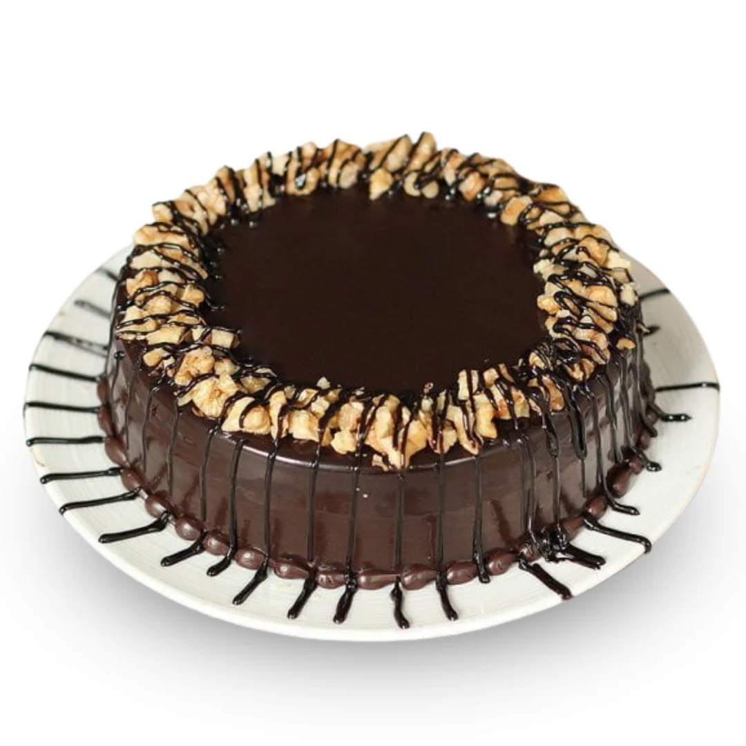 Chocolate Walnut Truffle Birthday Cake