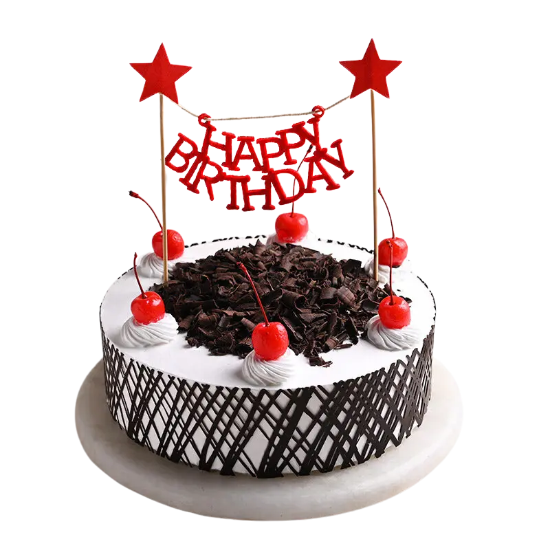 Desirable Happy Birthday Black Forest Cake