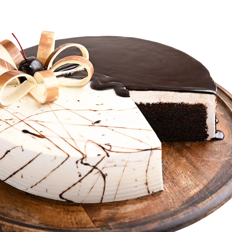 Eggless Choco Vanilla Fusion Cake