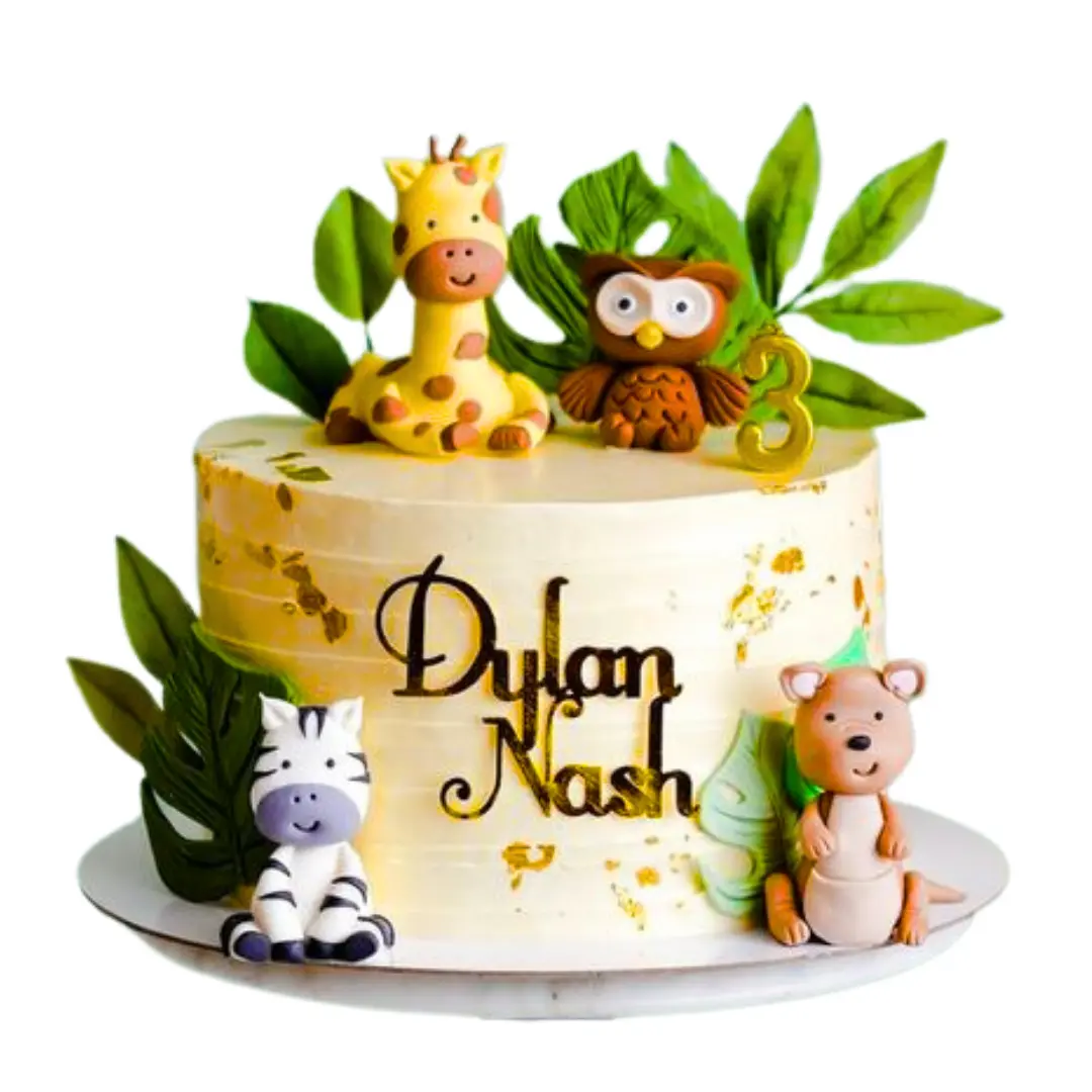 Simple Jungle Theme Cake